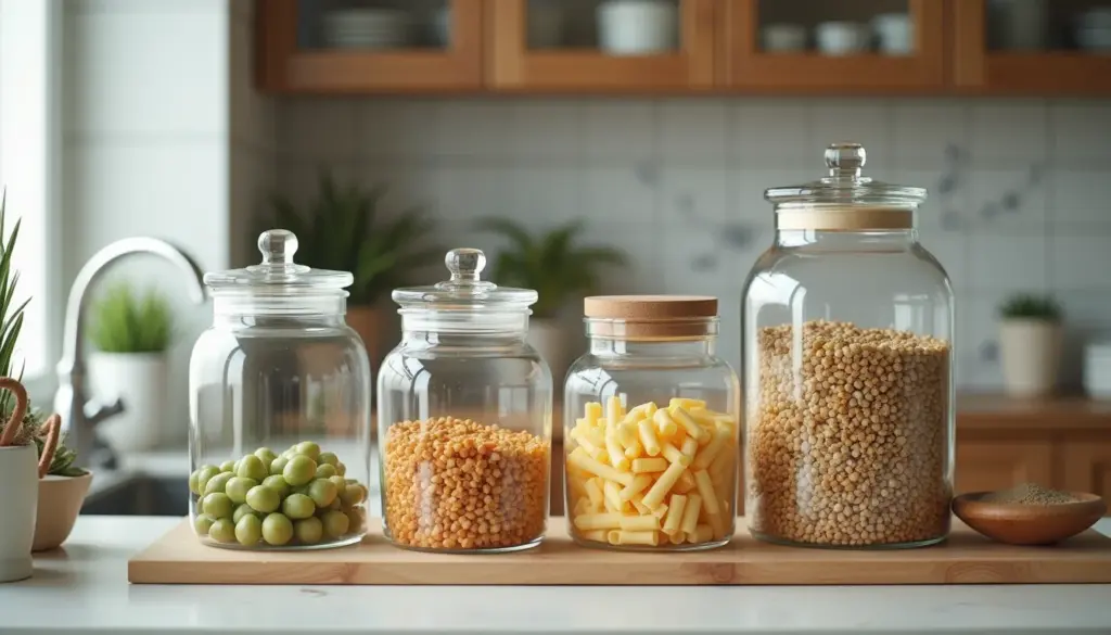 Potes de Vidro na Cozinha: 5 Truques Para Organizar Espaços Pequenos