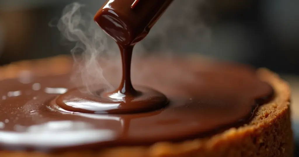 Cobertura de chocolate com barra que brilha e derrete na boca