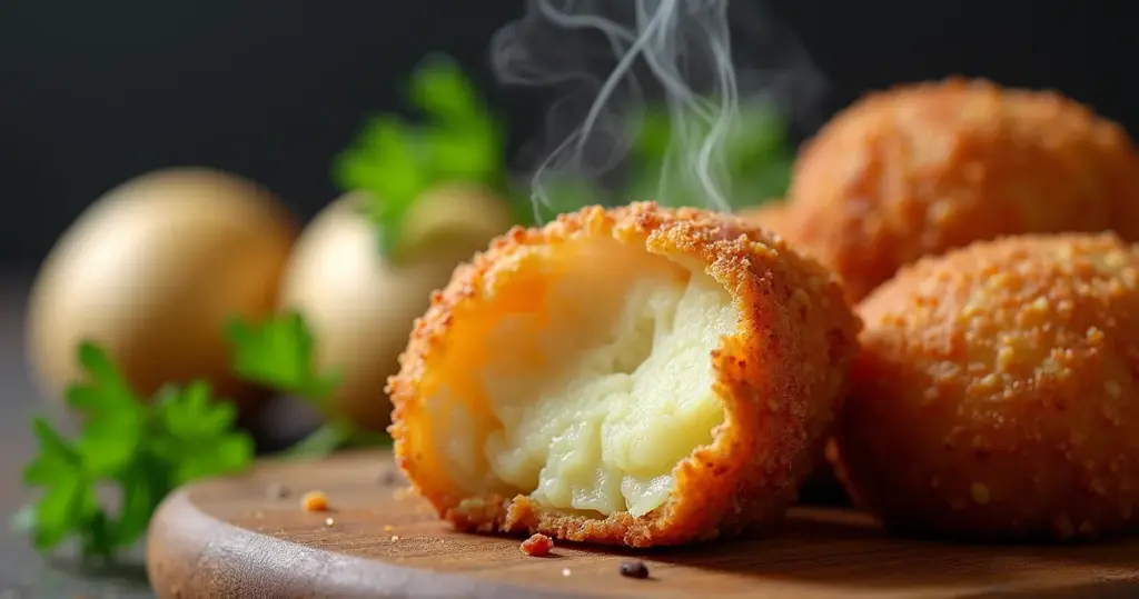 Como se faz bolinho de batata com crosta que estala e miolo cremoso