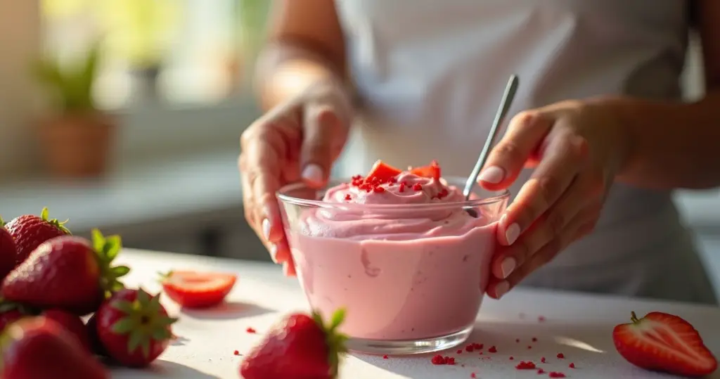 Como se faz mousse de morango em 5 minutos ou com fruta fresca