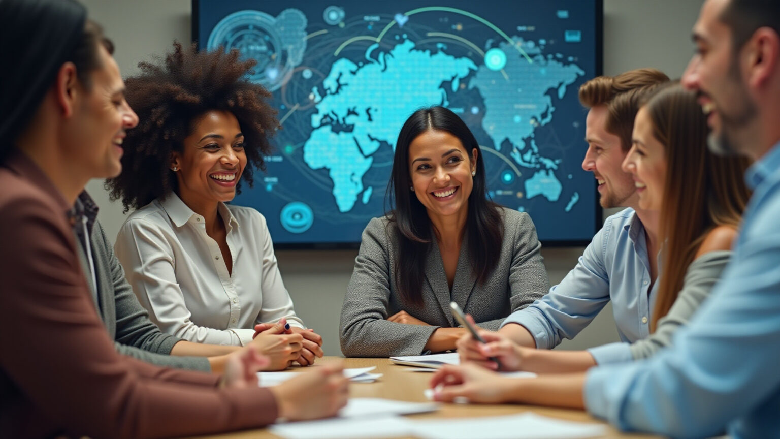 Profissionais brasileiros celebrando sucesso em estratégia de M&A digital.