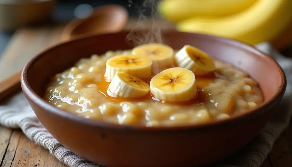 Como se faz mingau de banana cremoso em 5 minutos Como se faz mingau de banana cremoso em 5 minutos